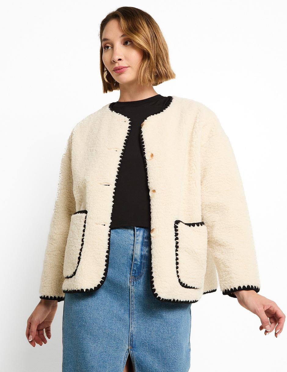 Suéter cuello con botón para mujer Suéter cuello con botón para mujer