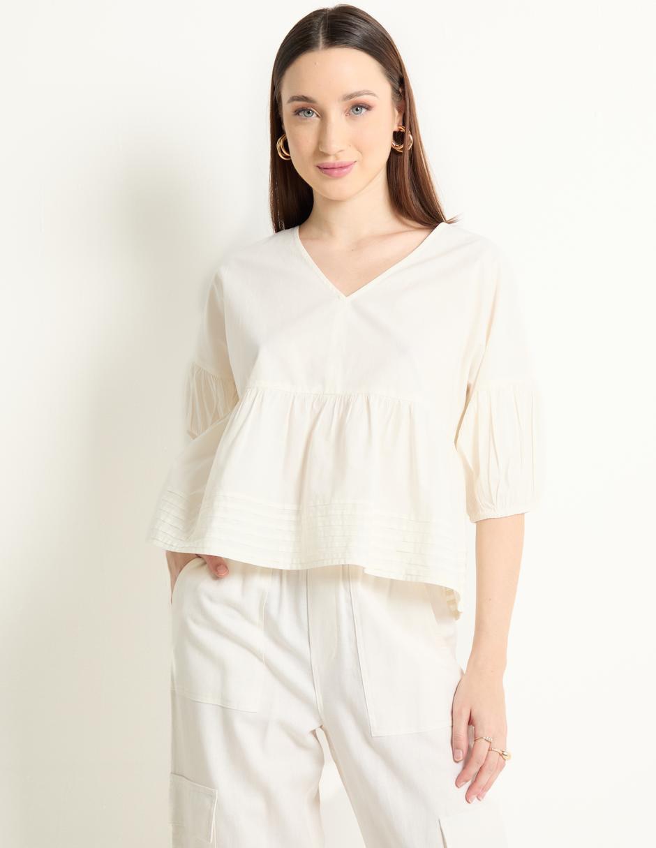 Blusa Petite Studio manga al codo para mujer Liverpool