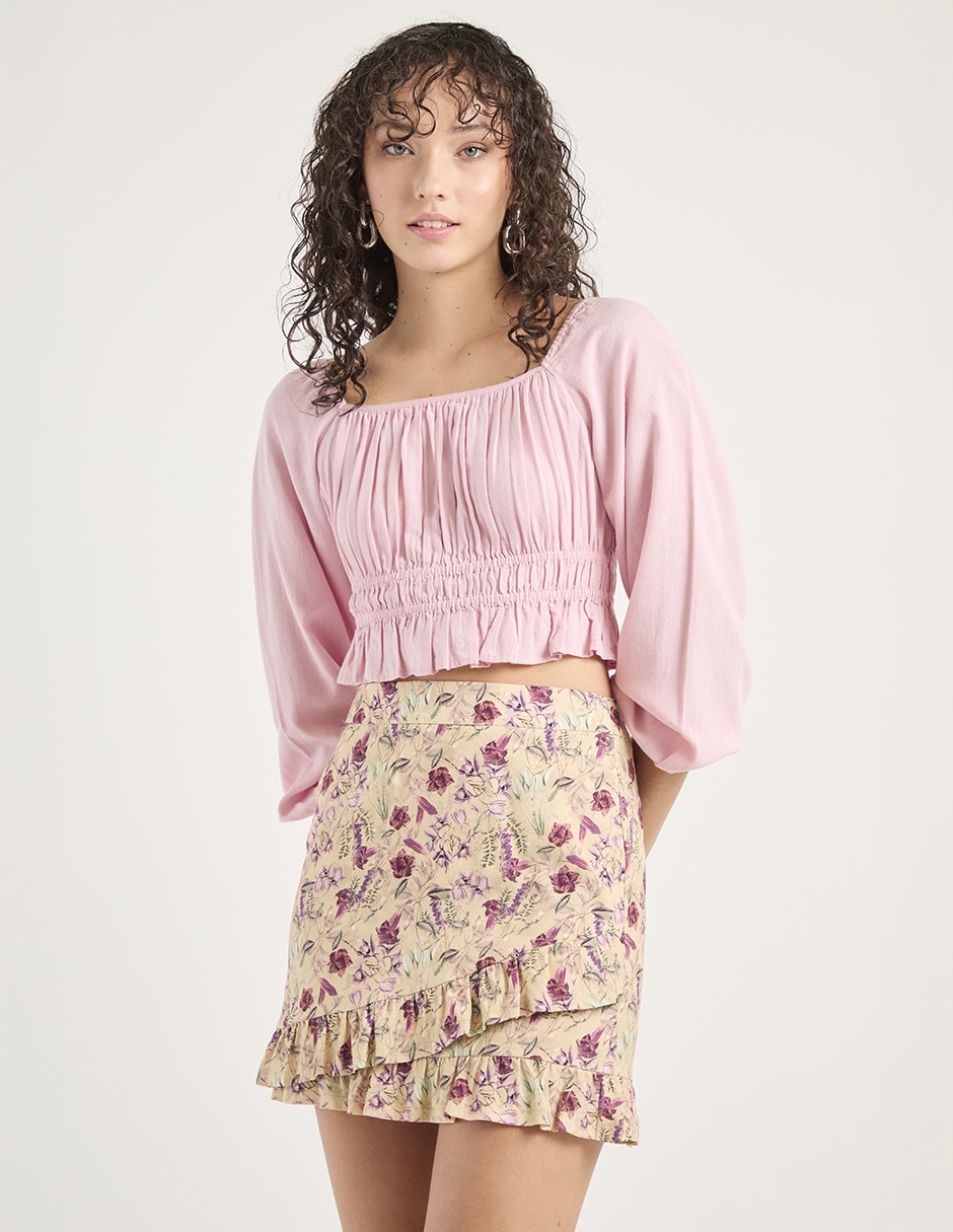 Falda mini con pretina 1