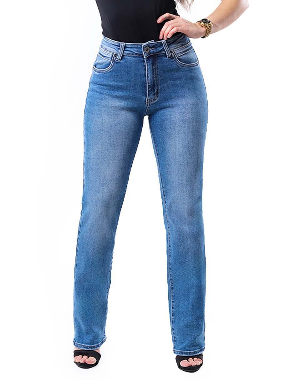 Jeans straight Roman Fashion corte media cintura para mujer