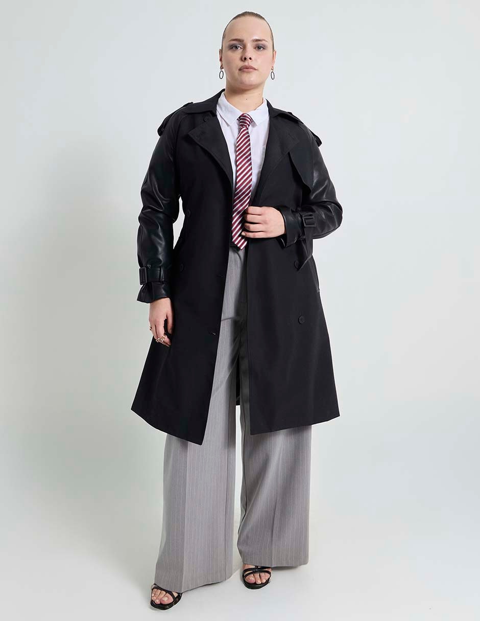 Gabardina con bolsillos para mujer 4