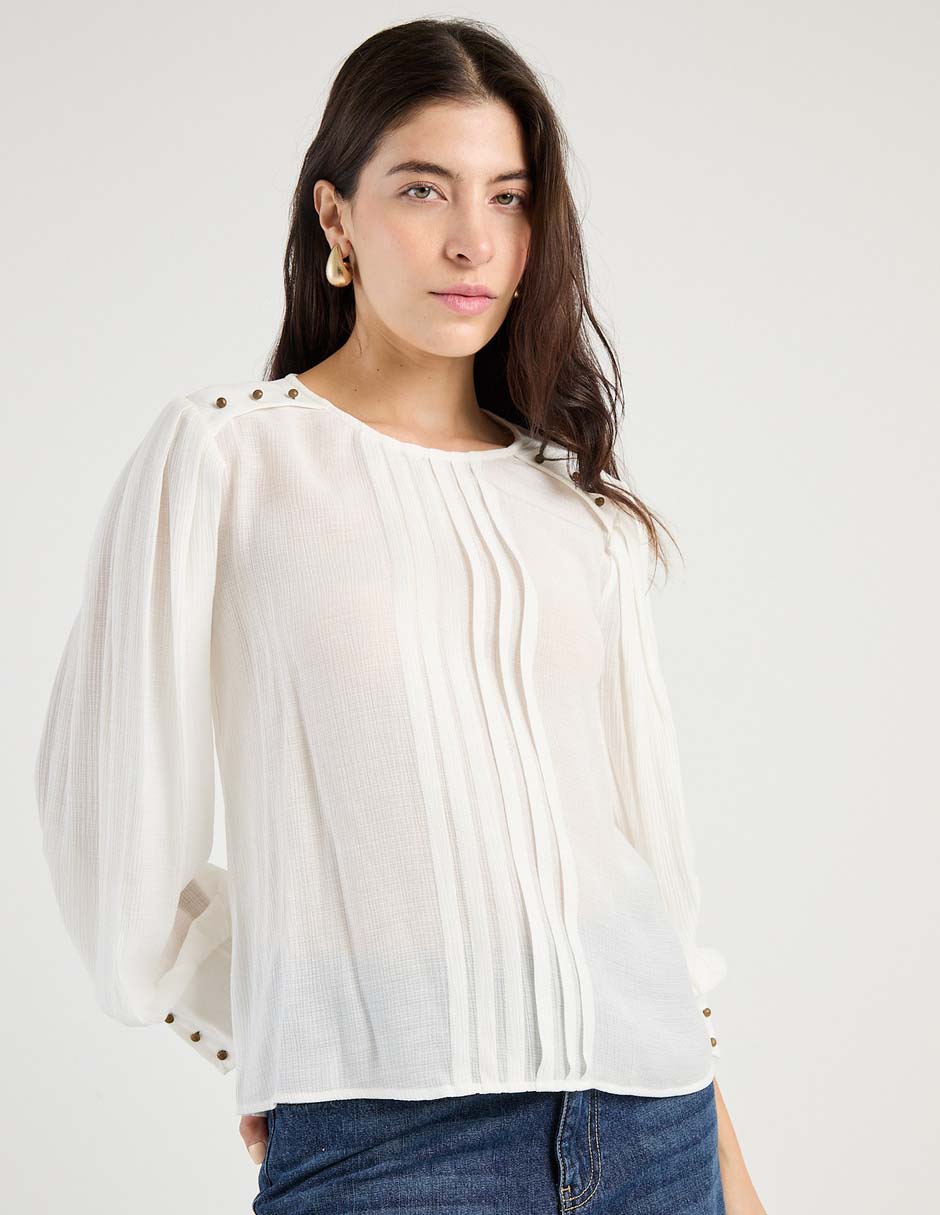 Blusa manga larga para mujer