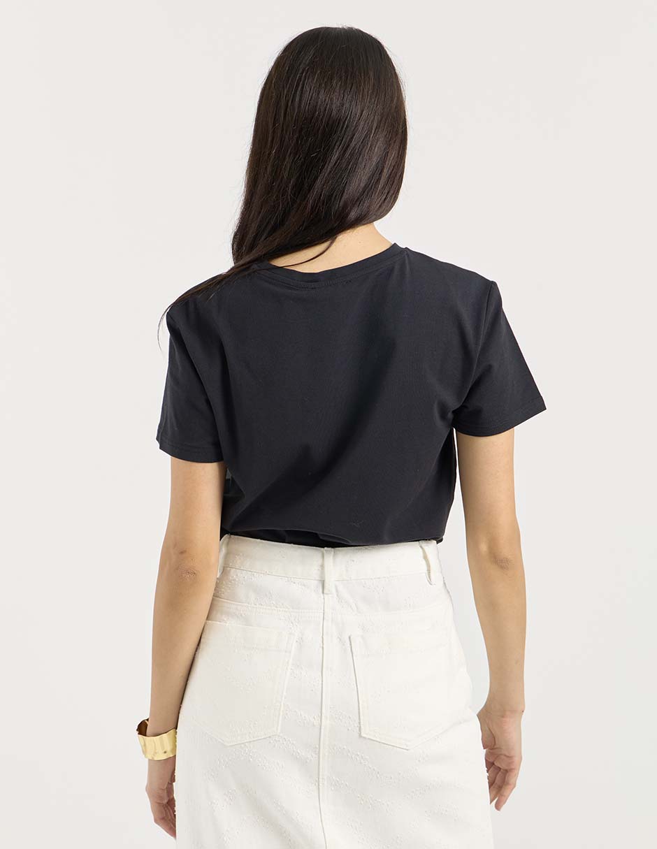 Playera manga corta cuello redondo para mujer 2
