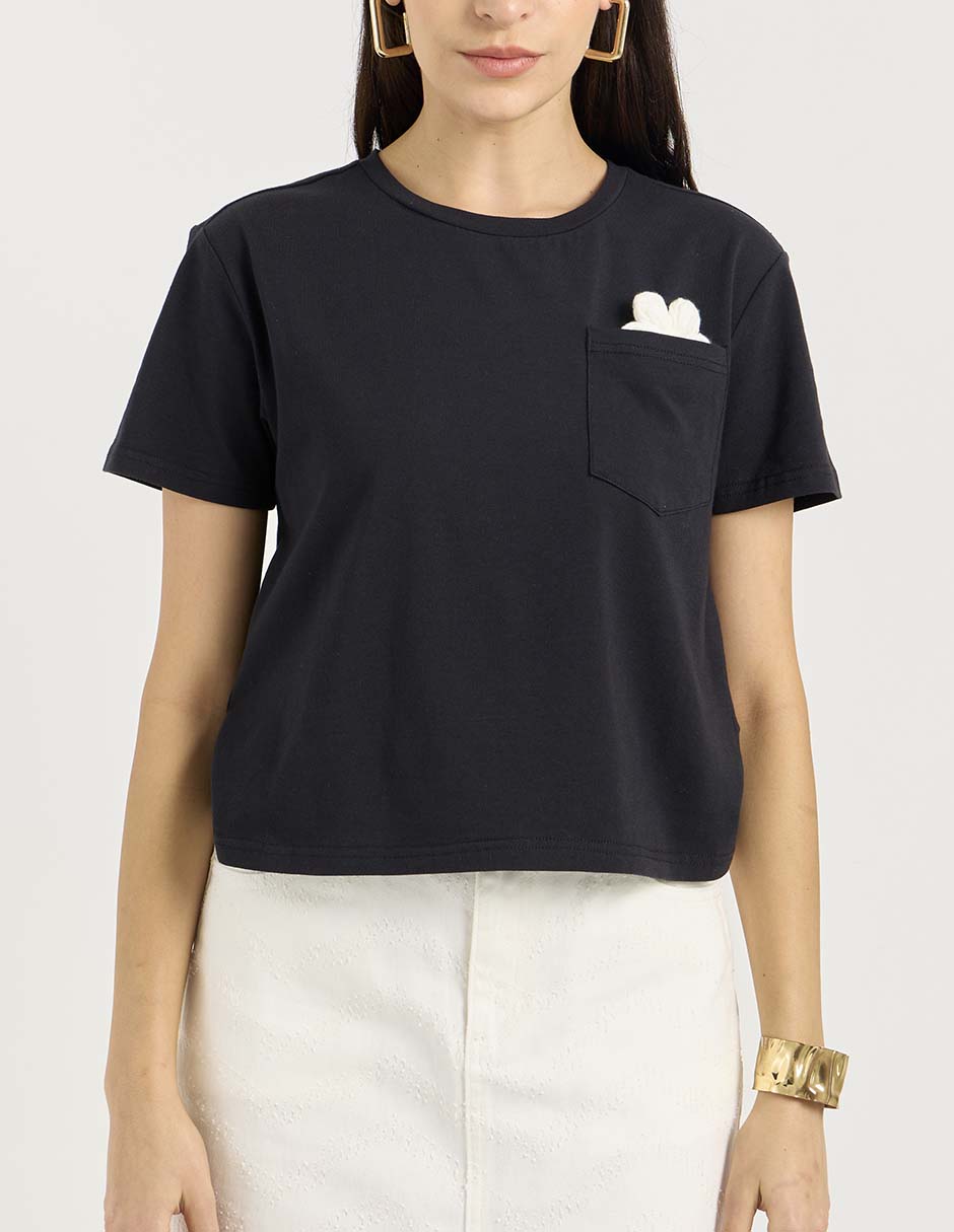 Playera manga corta cuello redondo para mujer 5