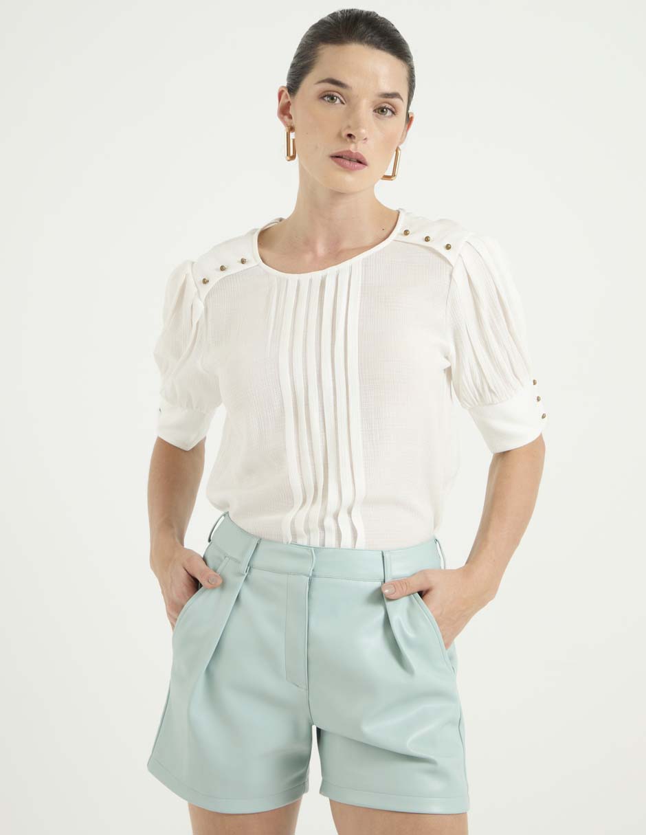 Blusa manga al codo para mujer