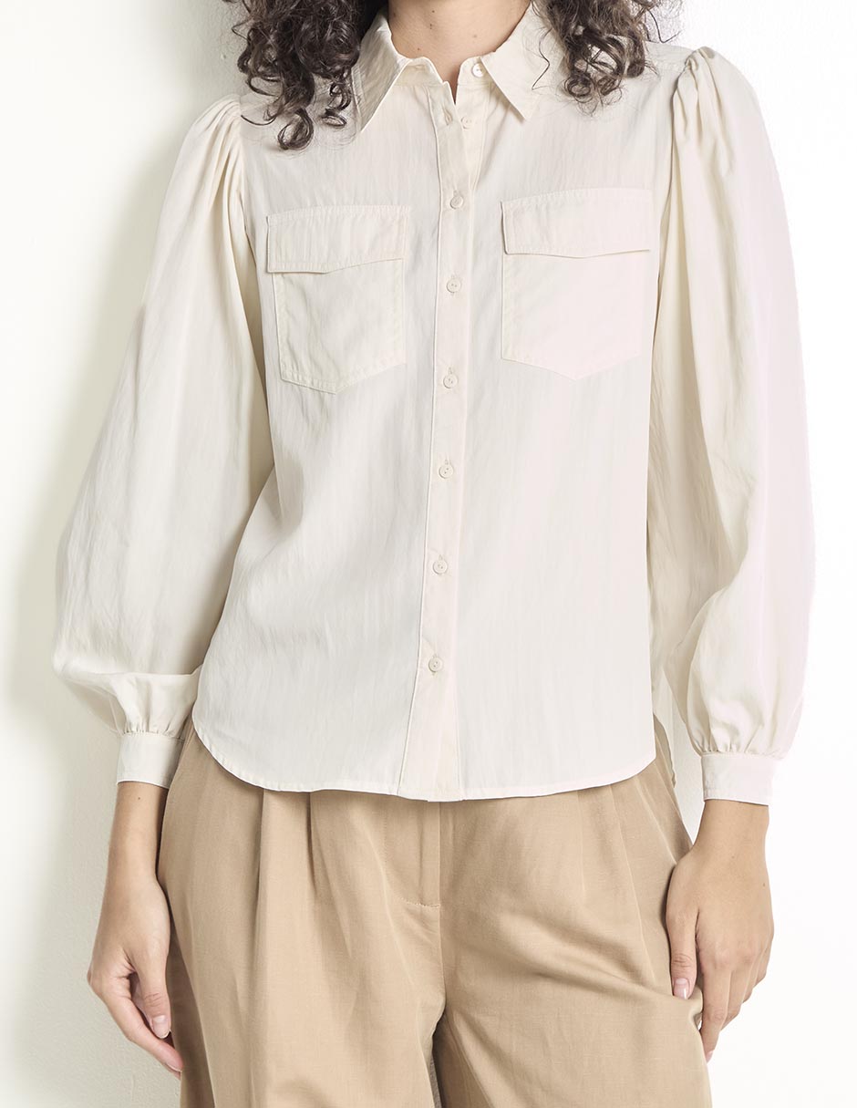 Camisa de algodón manga larga para mujer 5