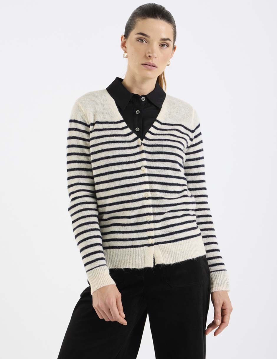 Suéter cuello V para mujer