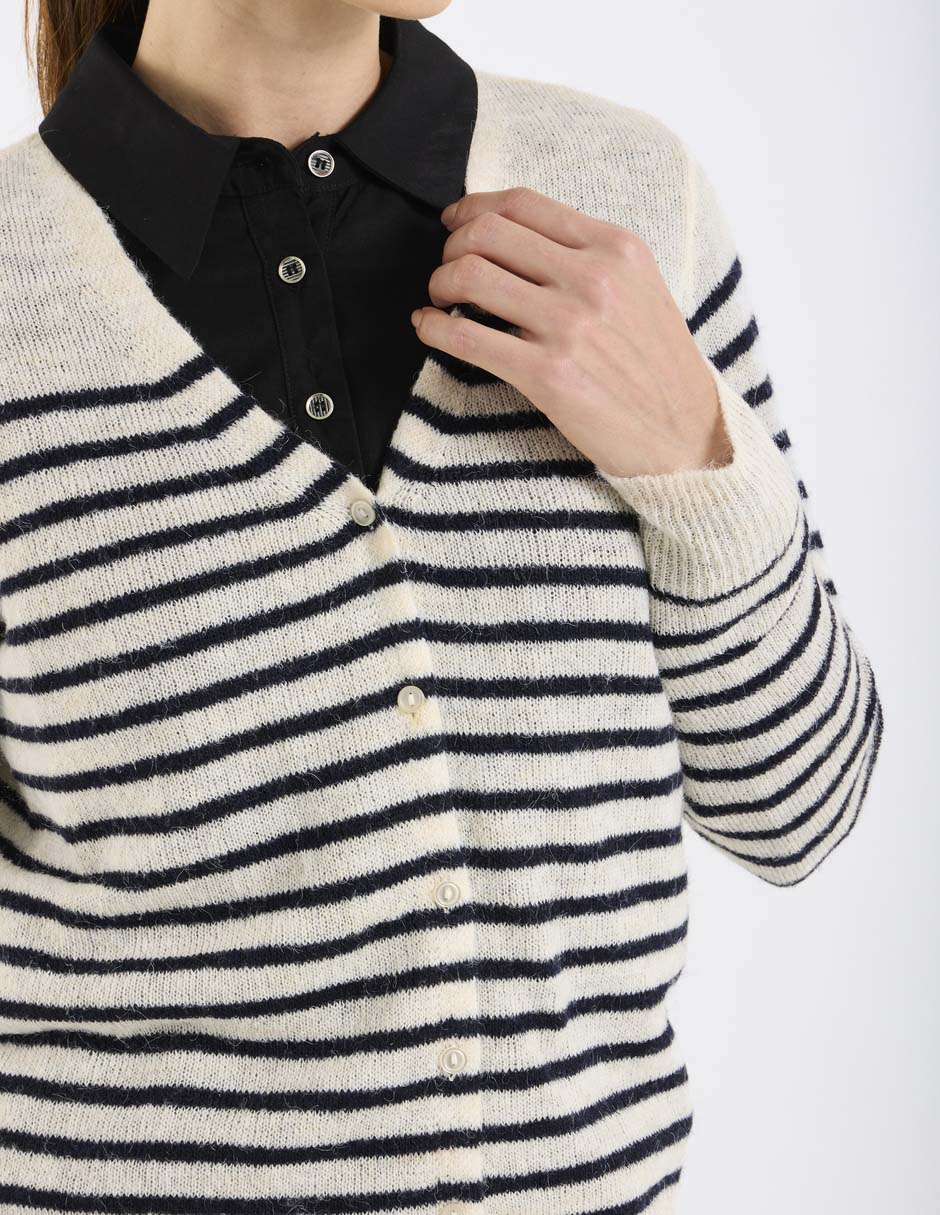 Suéter cuello V para mujer 4