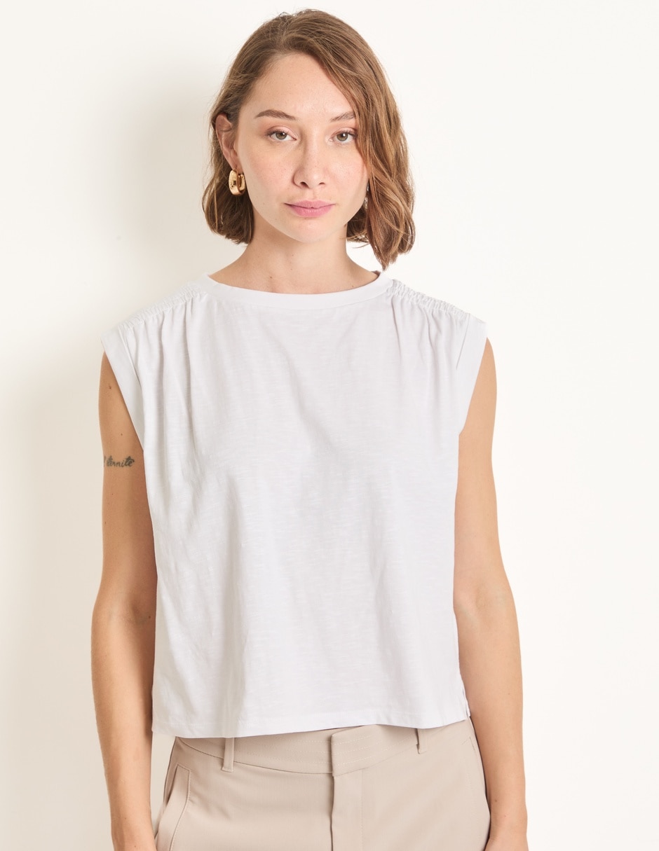 Playera cuello redondo para mujer