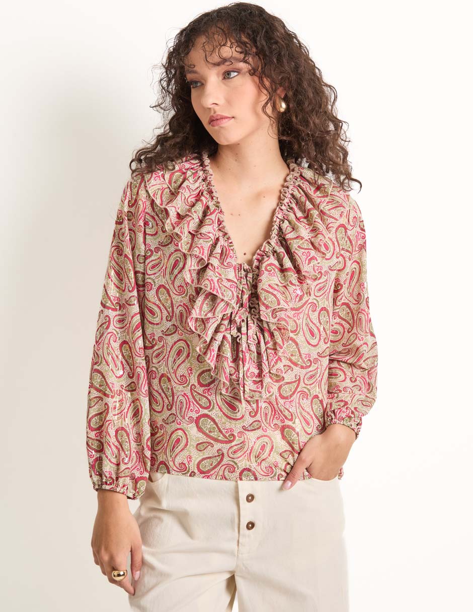 Blusa manga larga para mujer