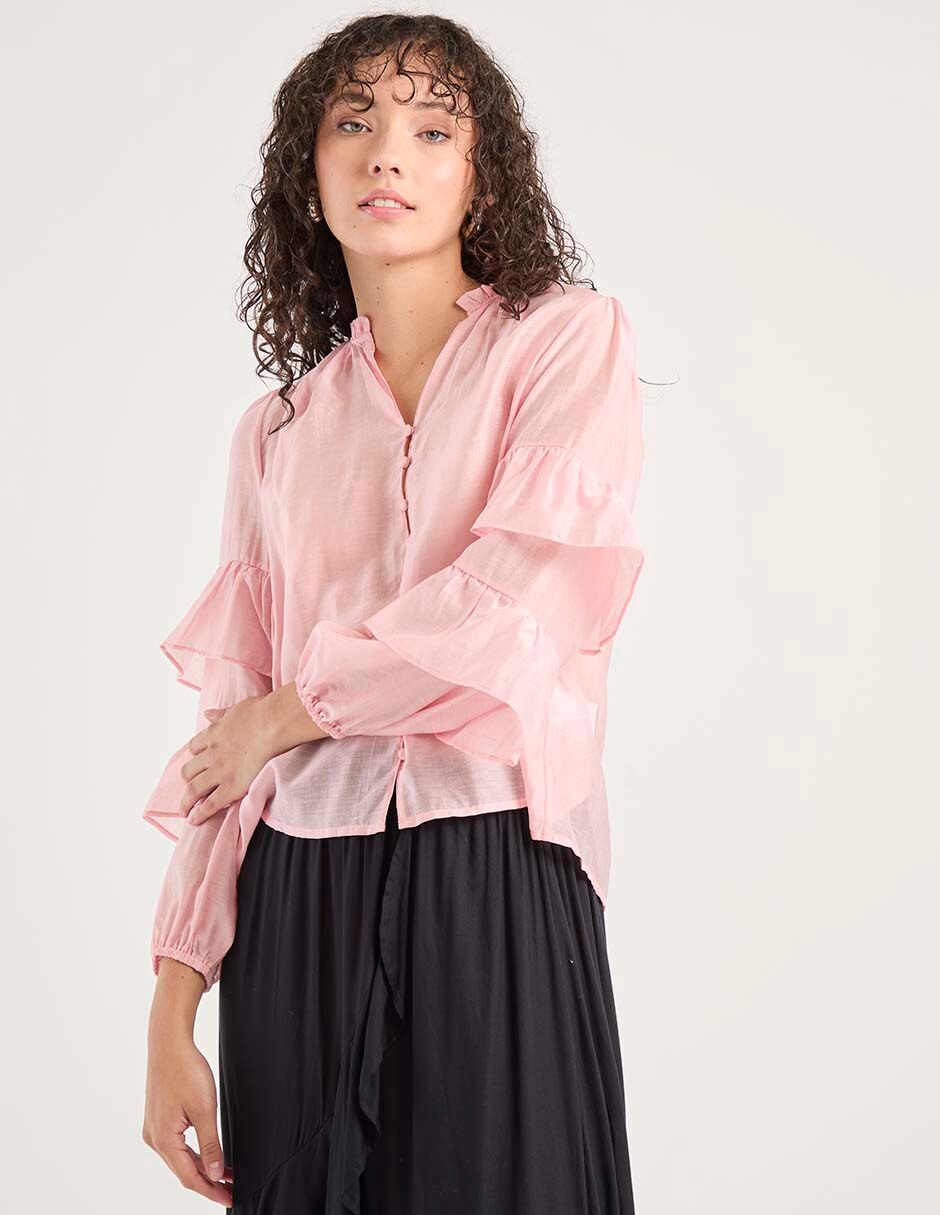Blusa manga larga para mujer