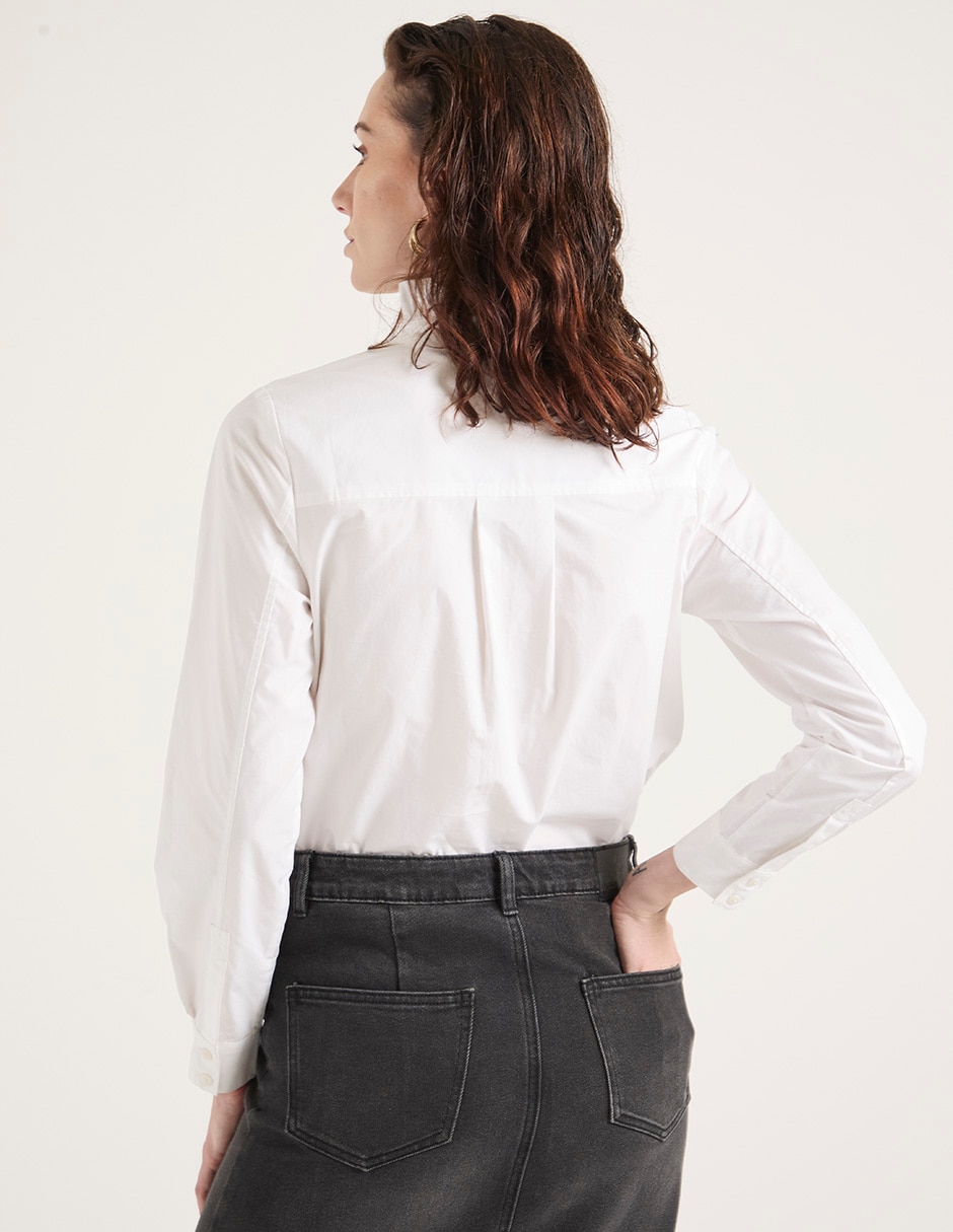 Camisa de algodón manga larga para mujer 2