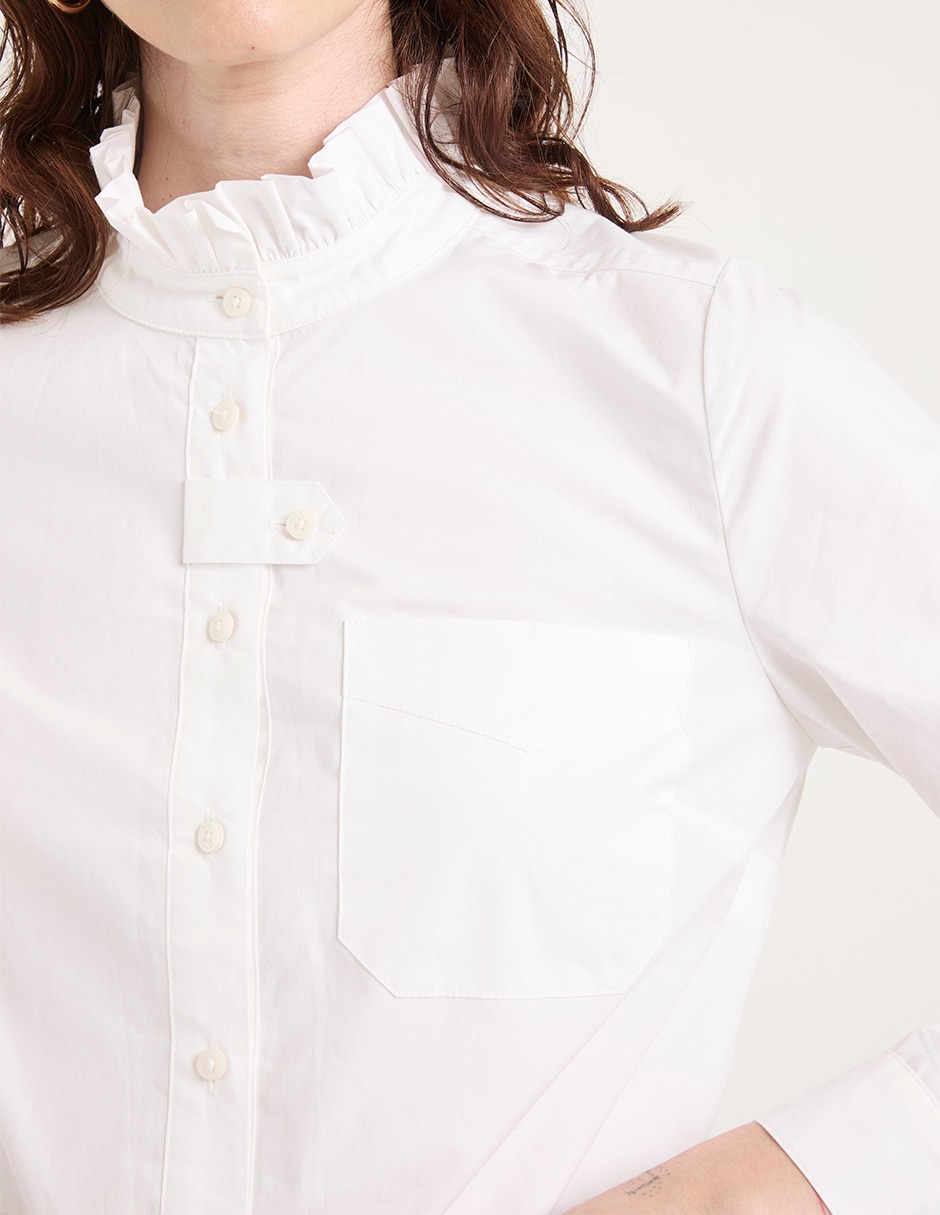 Camisa de algodón manga larga para mujer 4