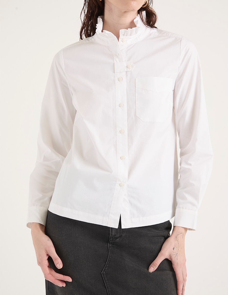 Camisa de algodón manga larga para mujer 5