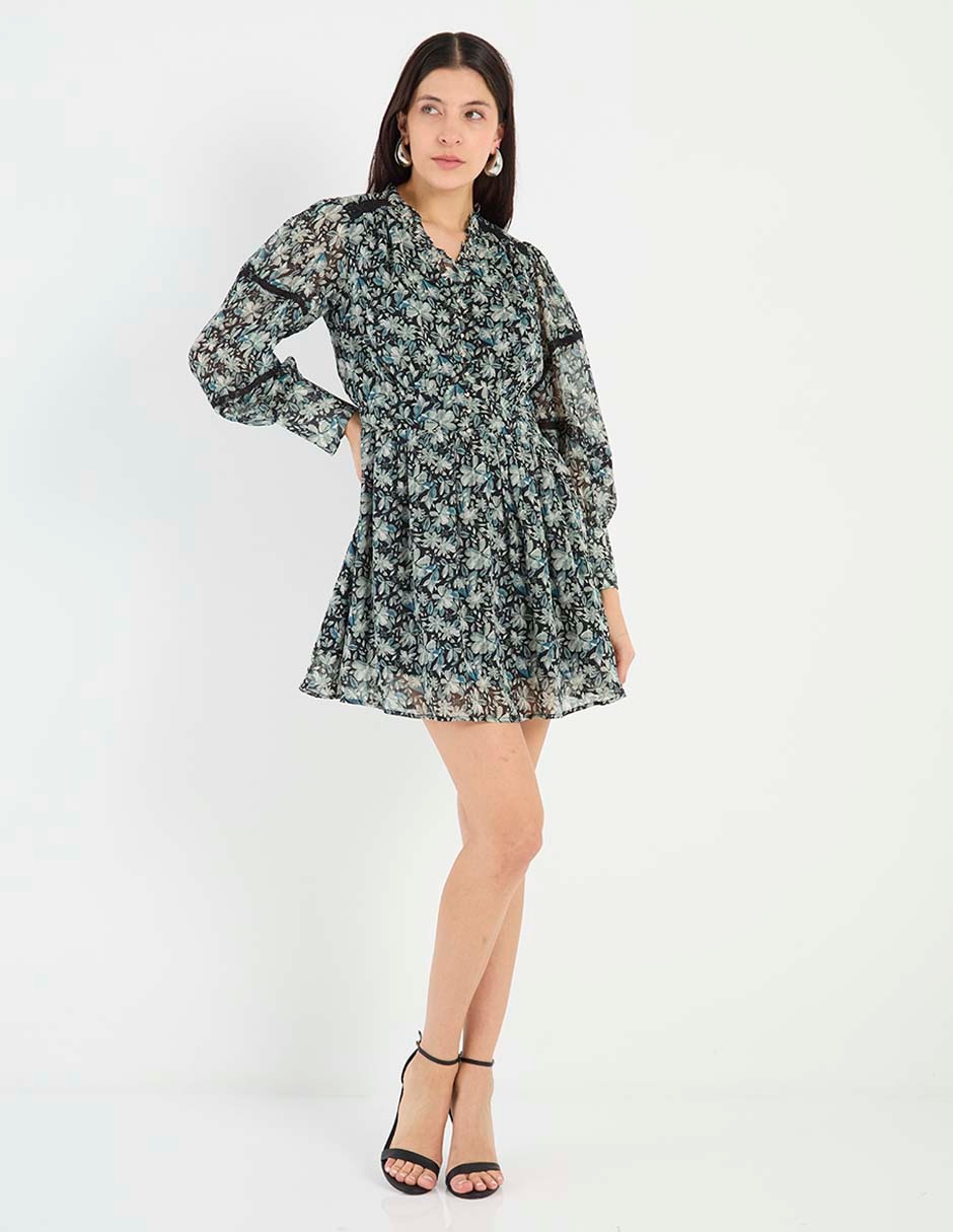 Vestido corto casual escote V 3