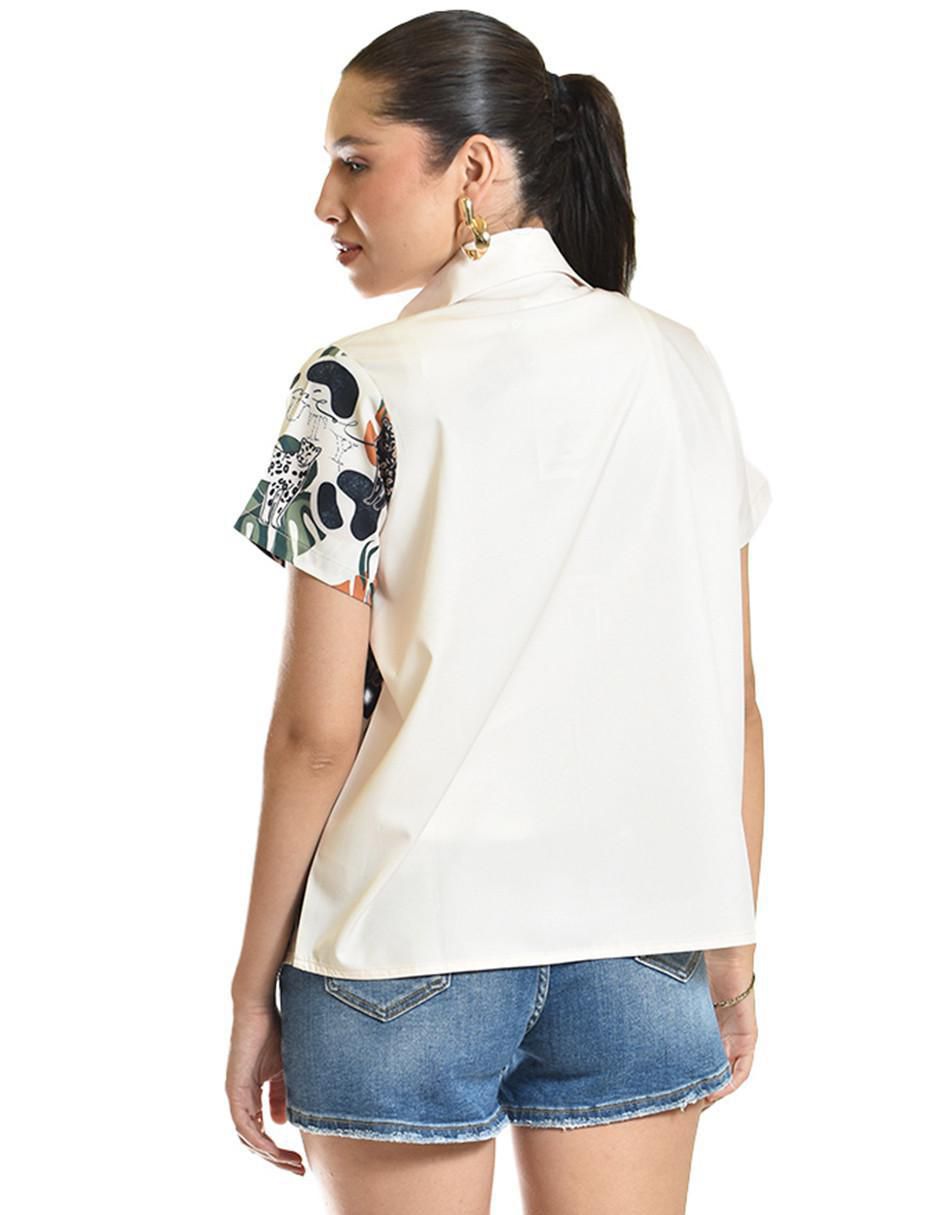 Blusa camisera manga corta para mujer 3