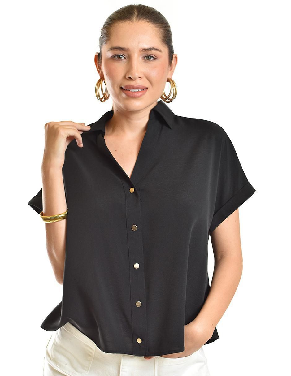 Blusa camisera manga corta para mujer Blusa camisera manga corta para mujer