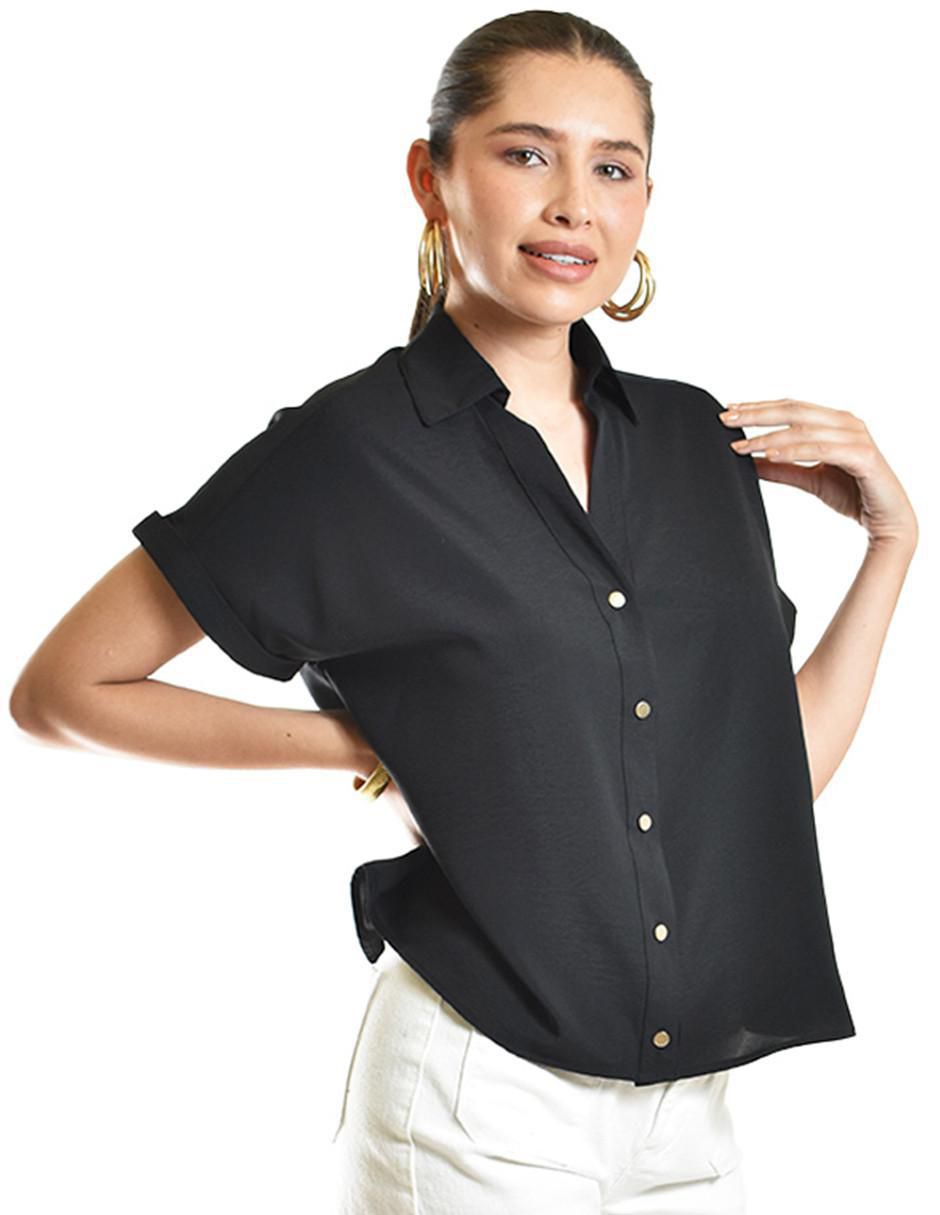 Blusa camisera manga corta para mujer 2