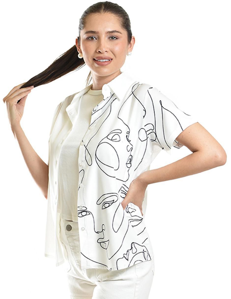 Blusa camisera manga corta para mujer 2
