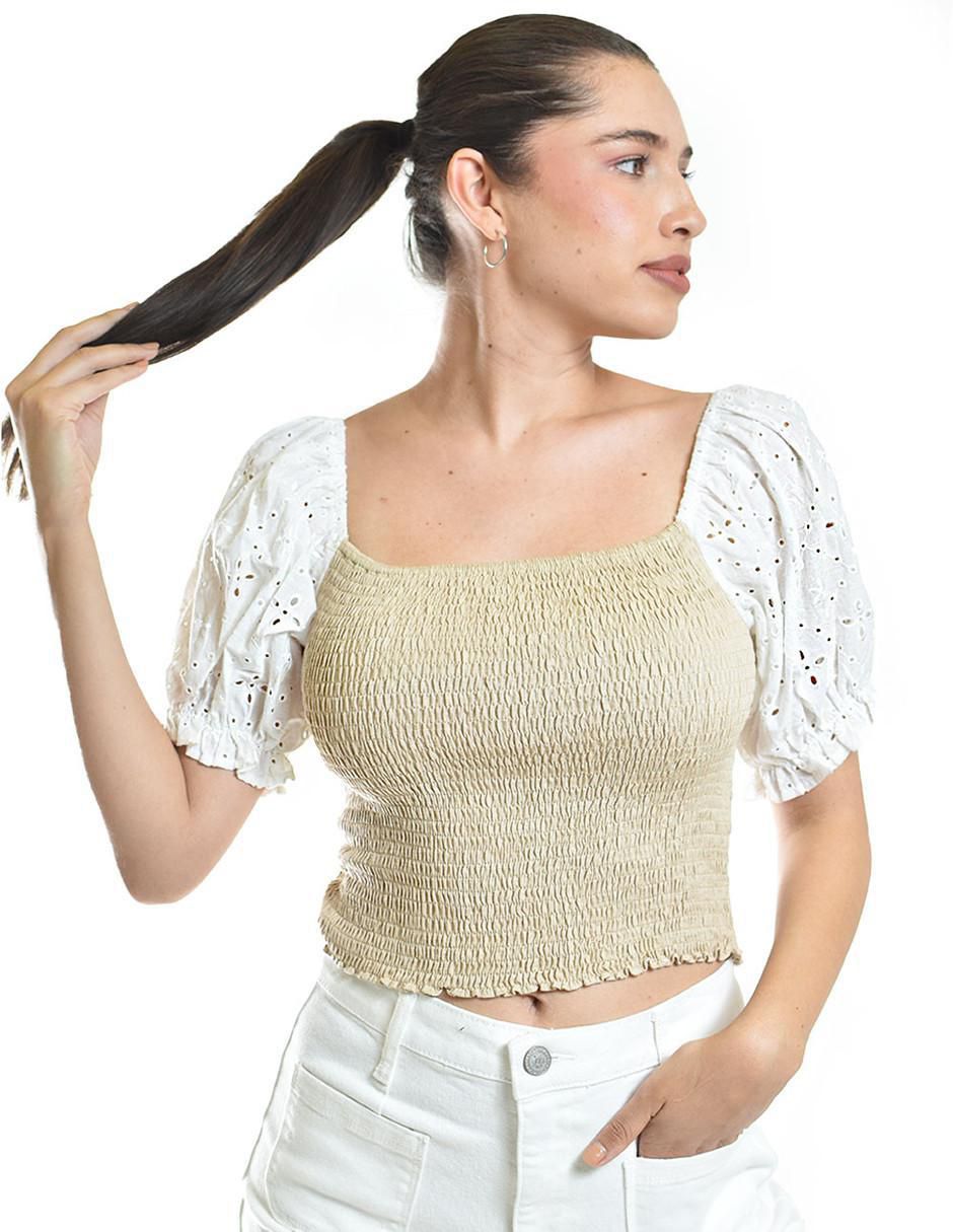 Blusa manga corta para mujer