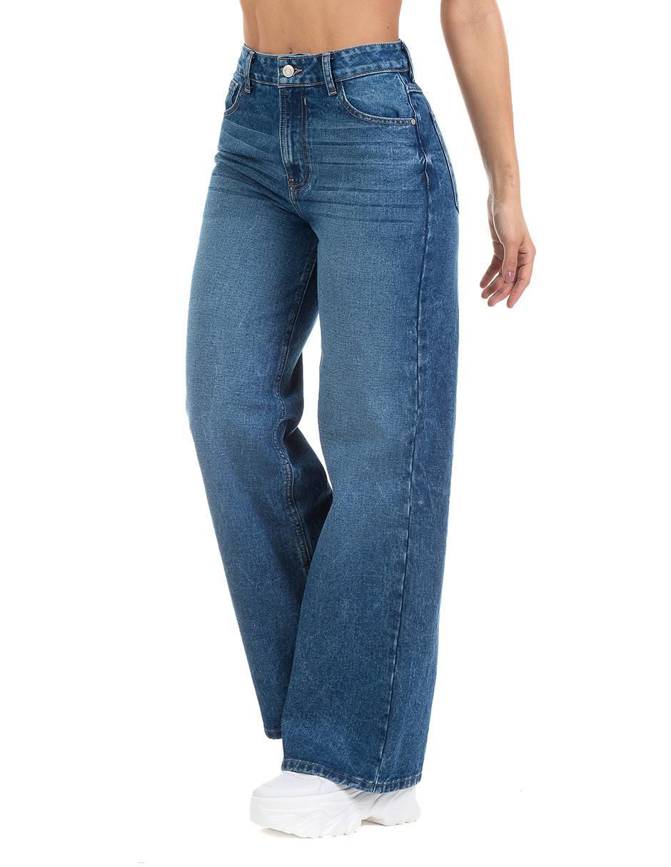 Jeans relaxed wide leg Opp´s Jeans corte cintura alta para mujer