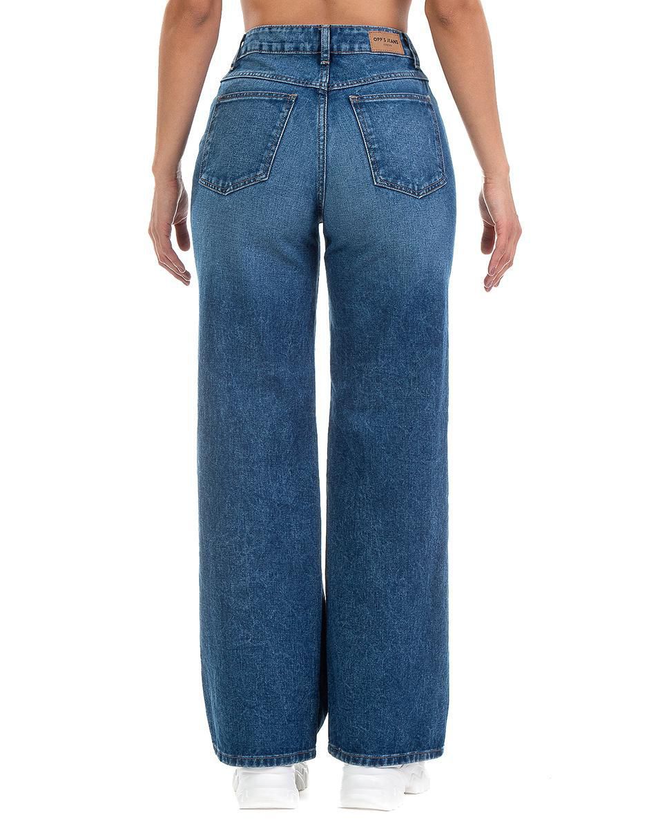 Jeans relaxed wide leg Opp´s Jeans corte cintura alta para mujer