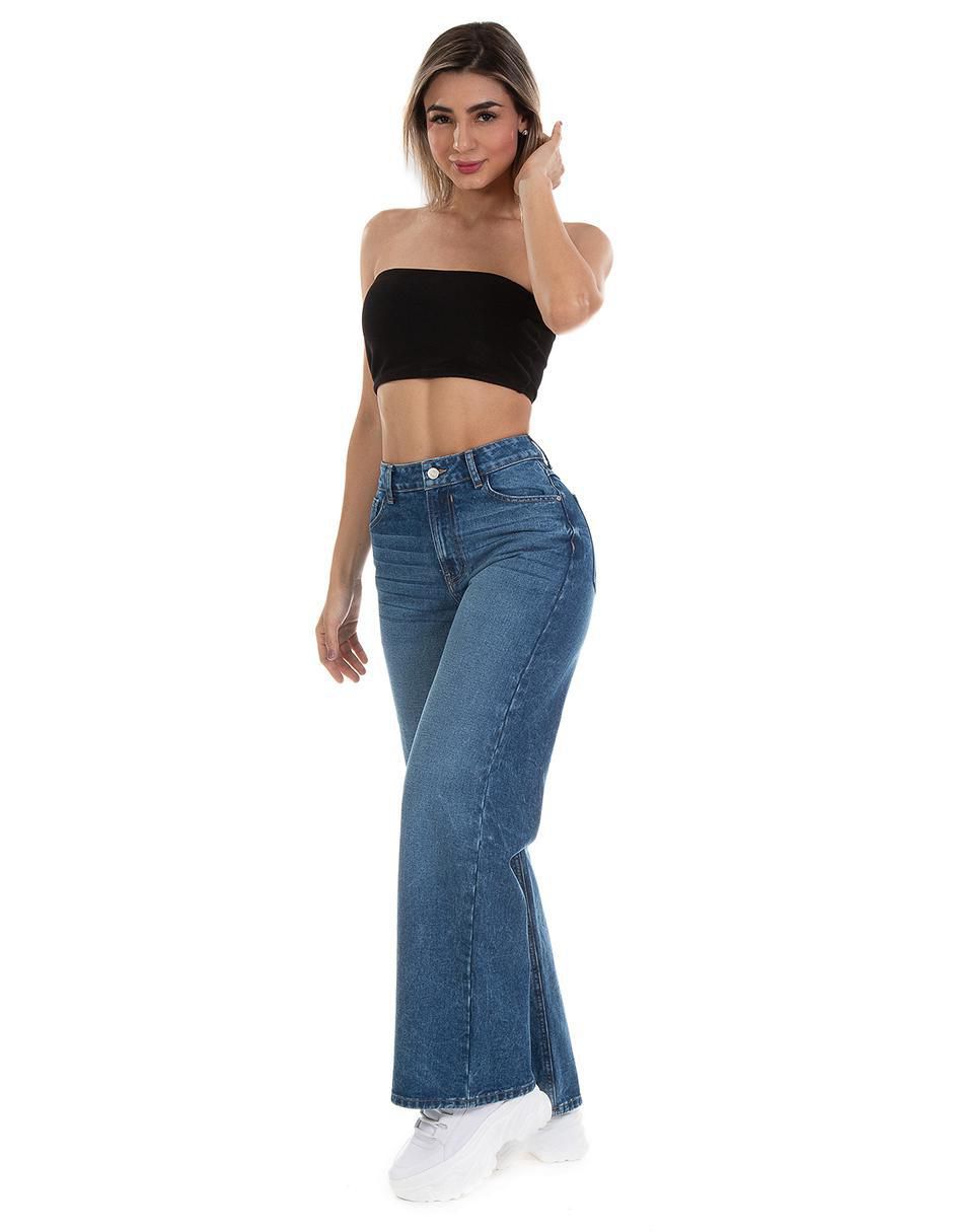 Jeans relaxed wide leg Opp´s Jeans corte cintura alta para mujer