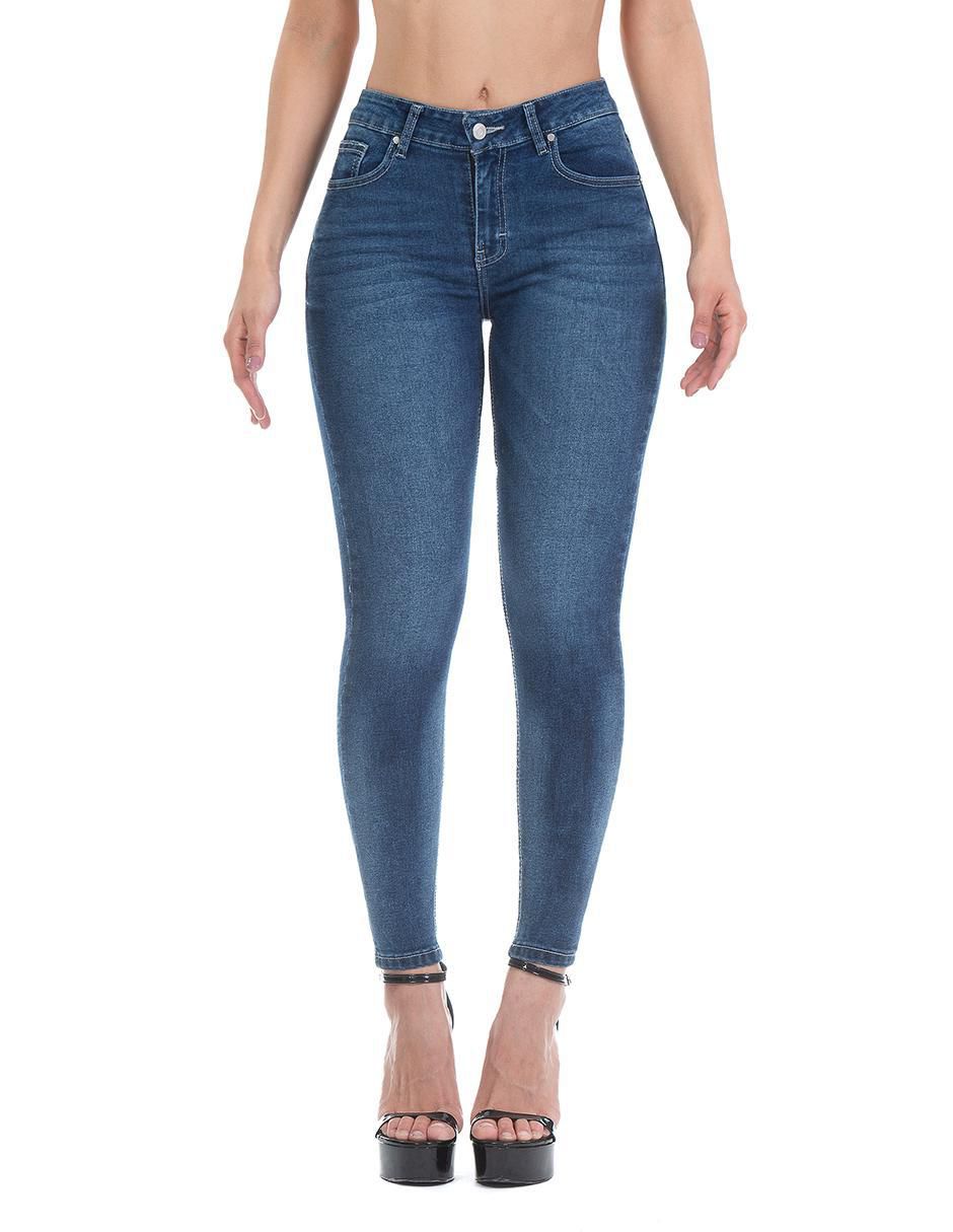 Jeans skinny 101106-10036 corte cintura alta para mujer 1