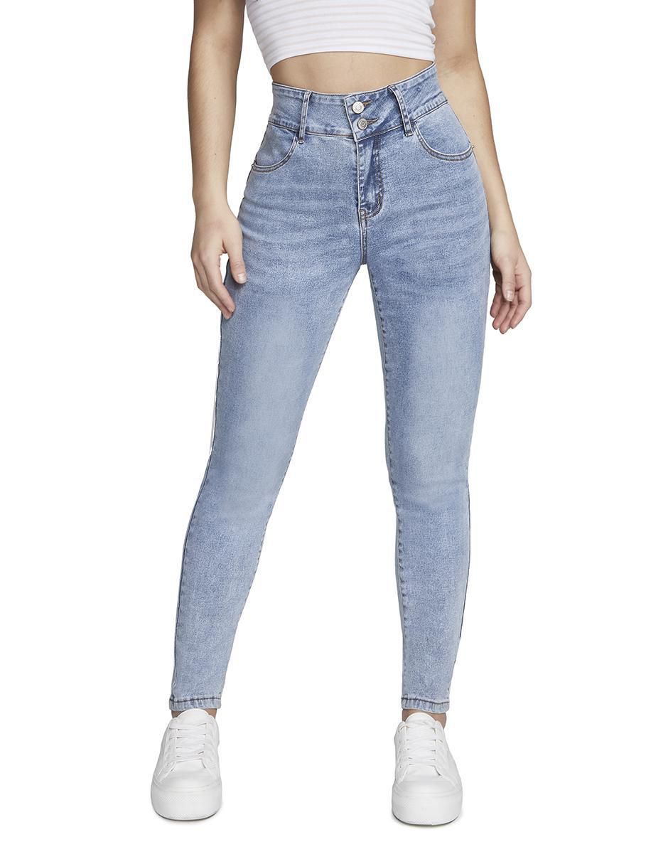 Jeans ultra skinny corte cintura alta para mujer