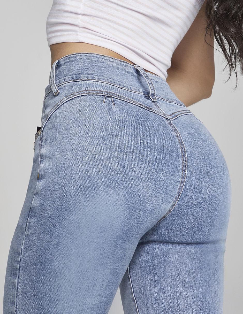 Jeans ultra skinny corte cintura alta para mujer 4