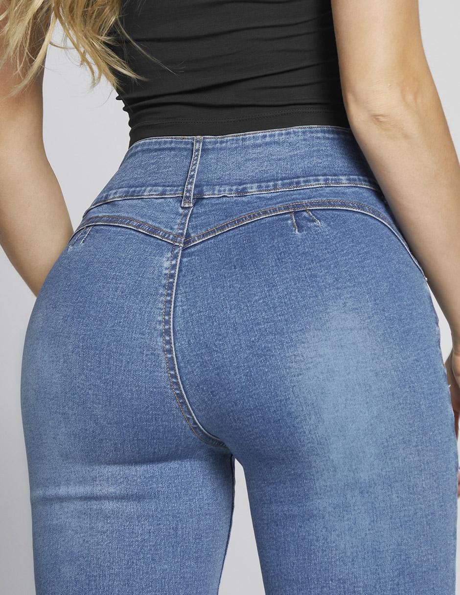 Jeans ultra skinny corte cintura alta para mujer 4