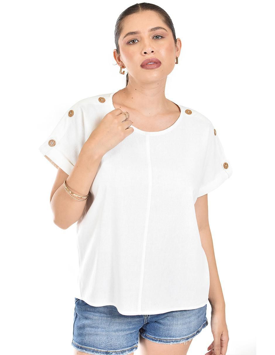 Blusa manga corta para mujer