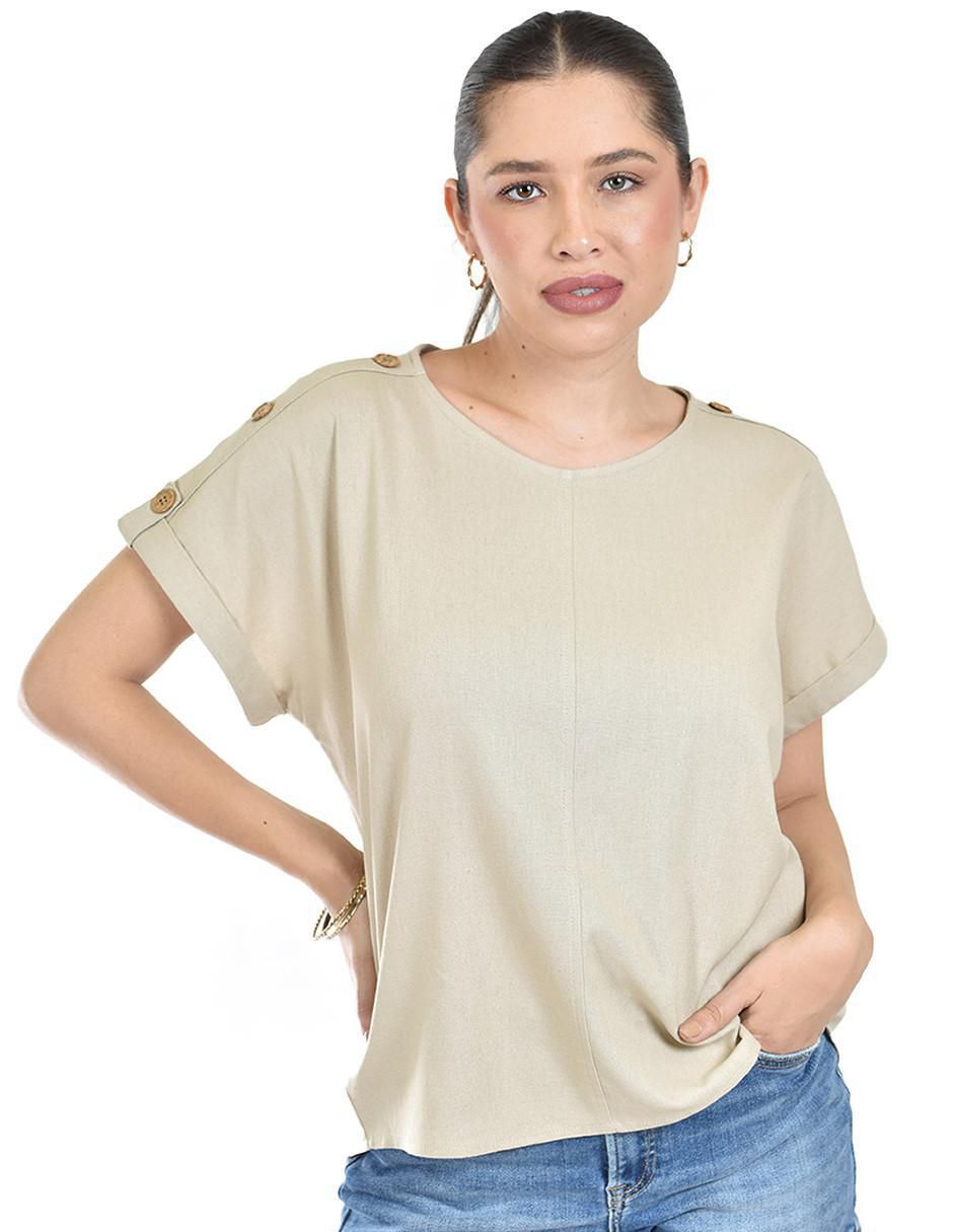 Blusa manga corta para mujer