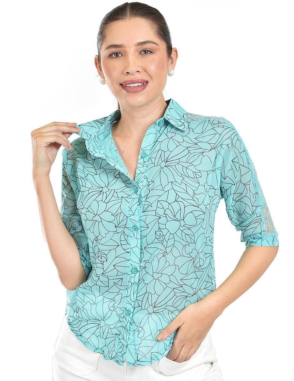 Blusa manga al codo para mujer