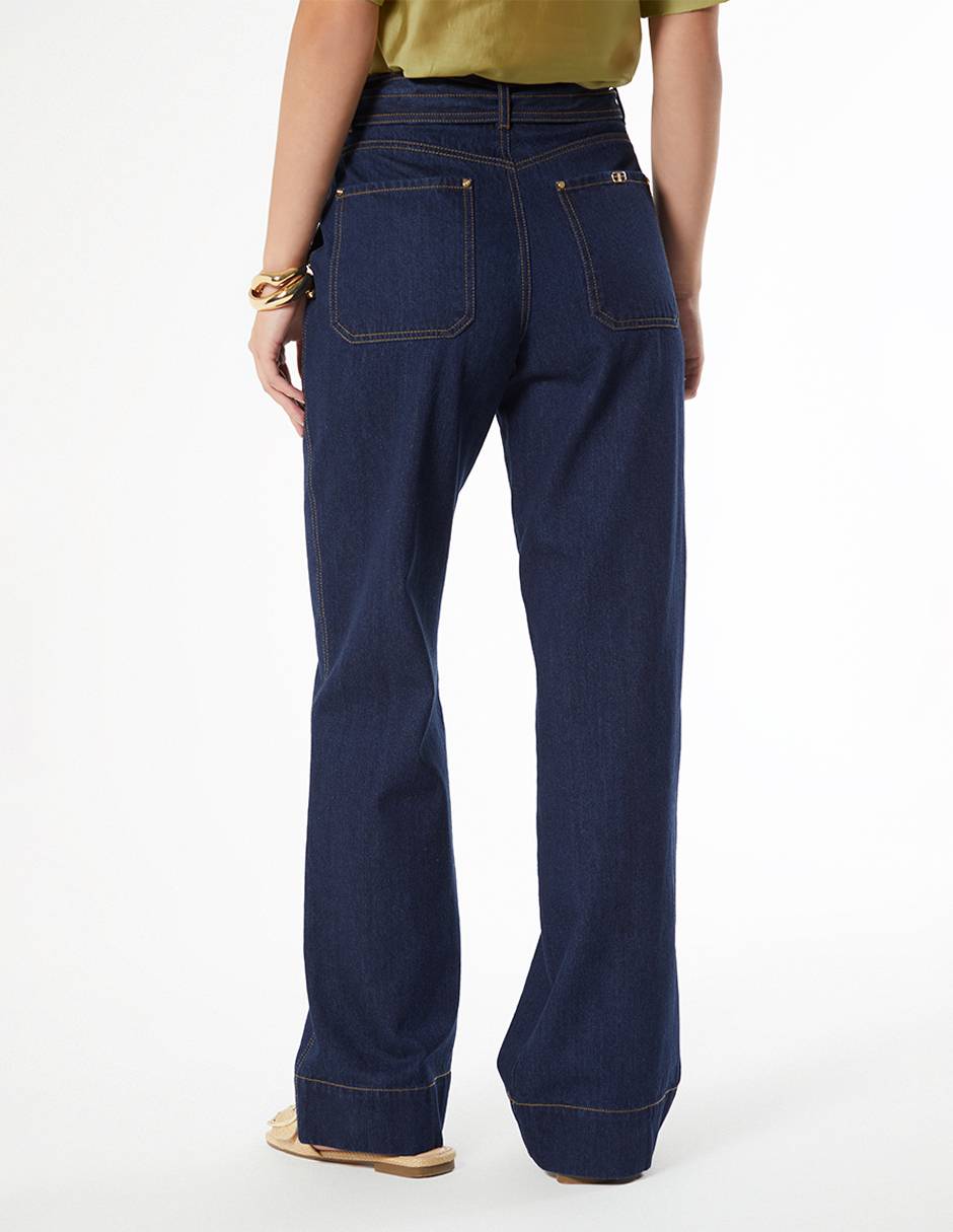 Jeans amplio corte cintura para mujer 2
