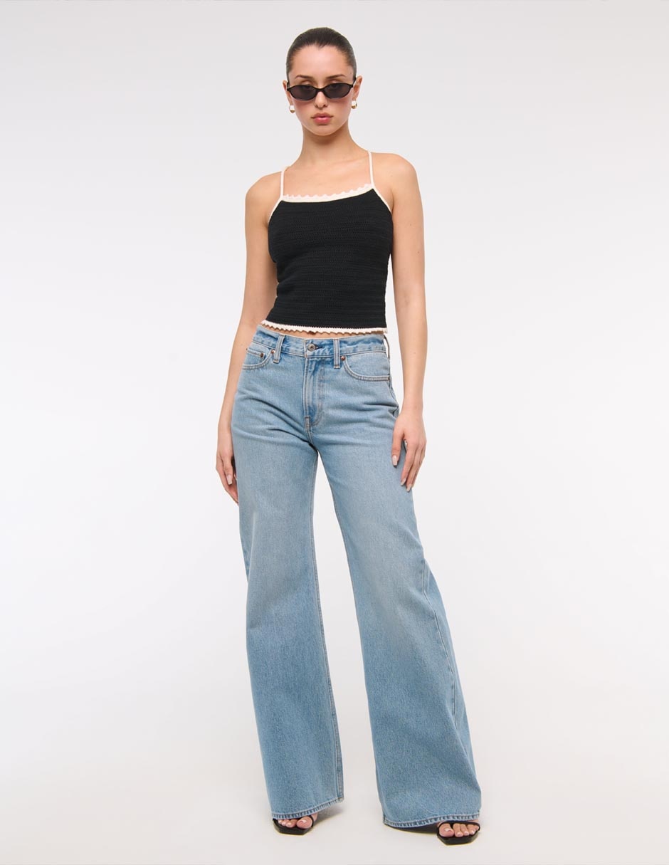TOP ABERCROMBIE & FITCH KI15, G, NEGRO
