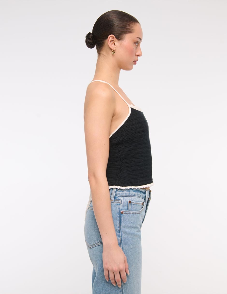 TOP ABERCROMBIE & FITCH KI15, G, NEGRO