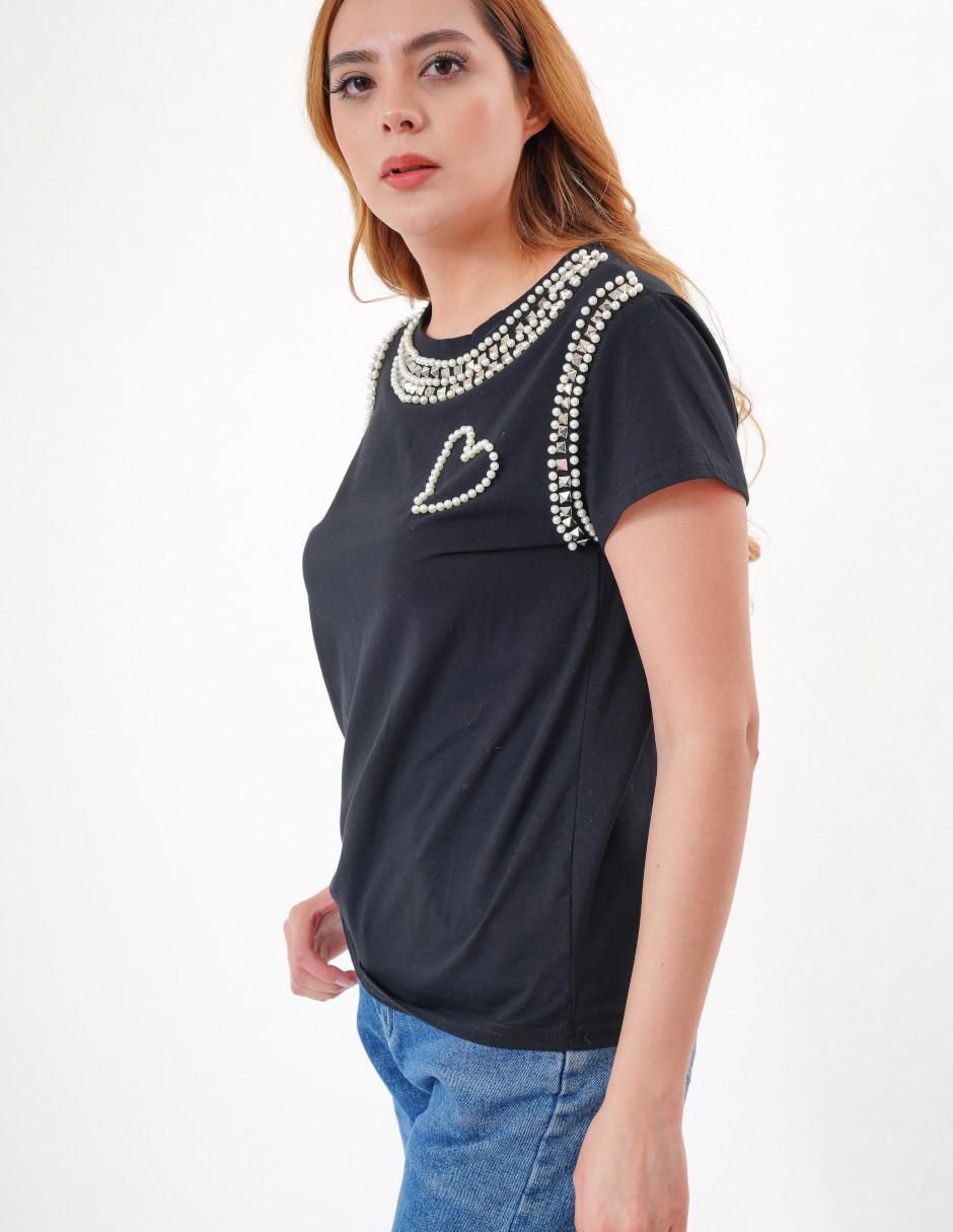"playera" "manga" corta look at me sin familia "cuello" redondo "para mujer"