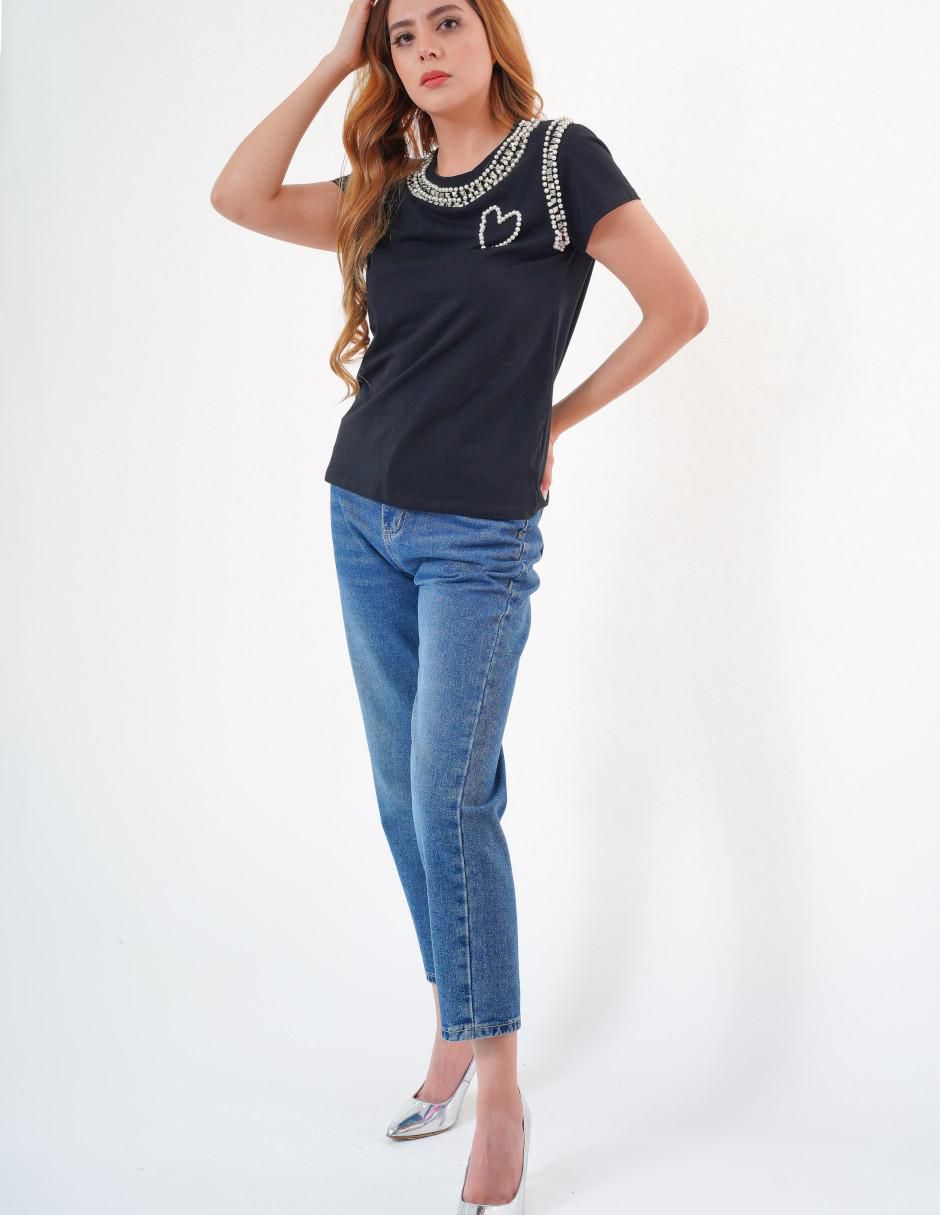 "playera" "manga" corta look at me sin familia "cuello" redondo "para mujer"