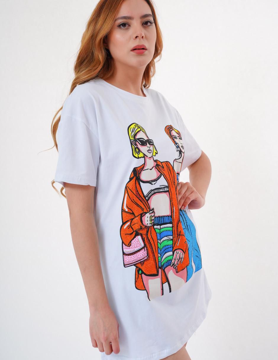 Playera manga corta cuello redondo para mujer 2
