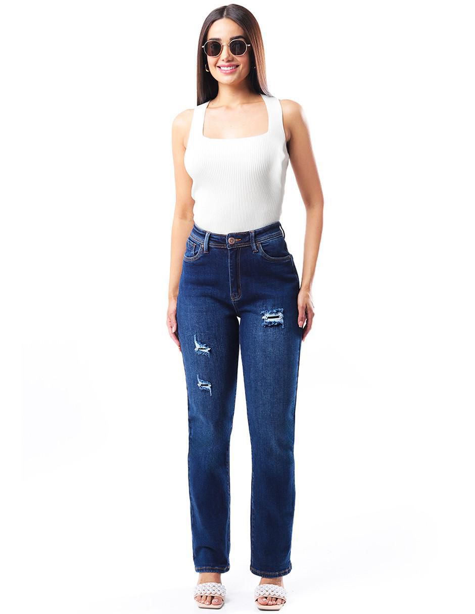 Jeans straight para mujer 4
