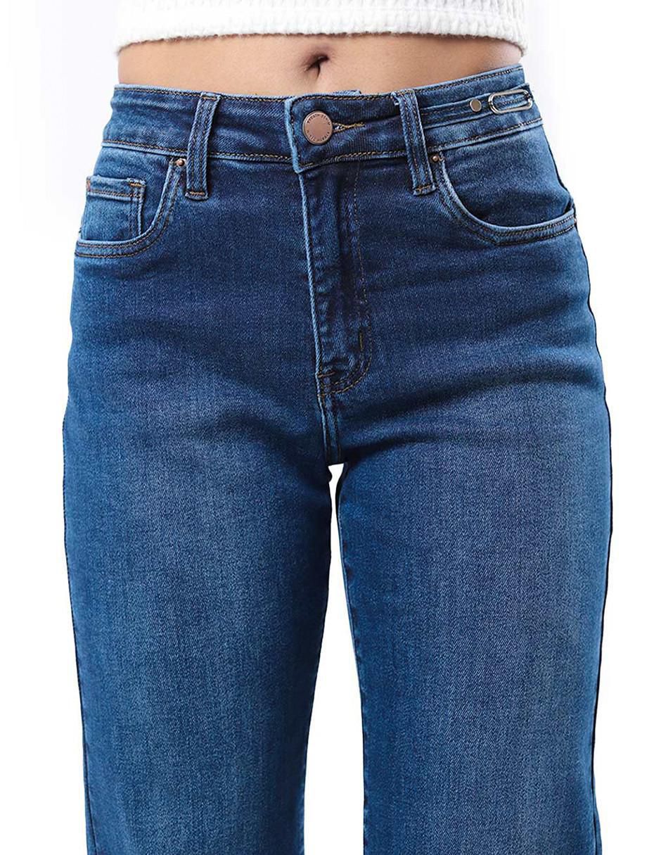 Jeans wide leg j-kyr-3550-dark corte media cintura para mujer 3