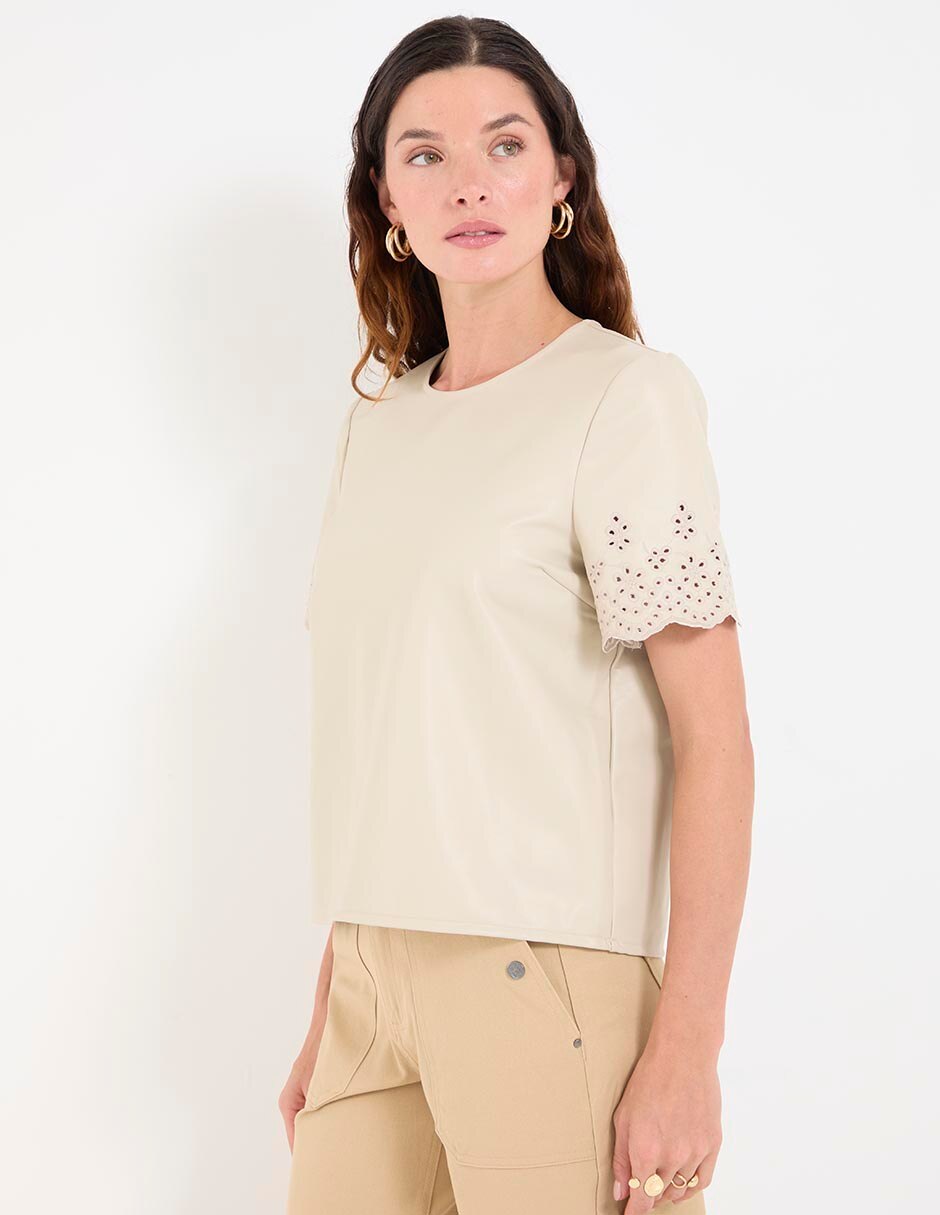 Blusa manga corta para mujer