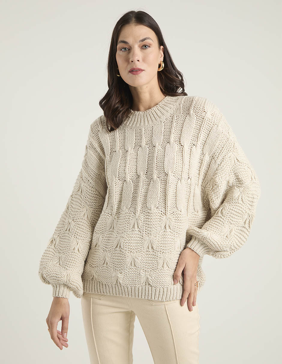 Suéter cuello redondo para mujer 2