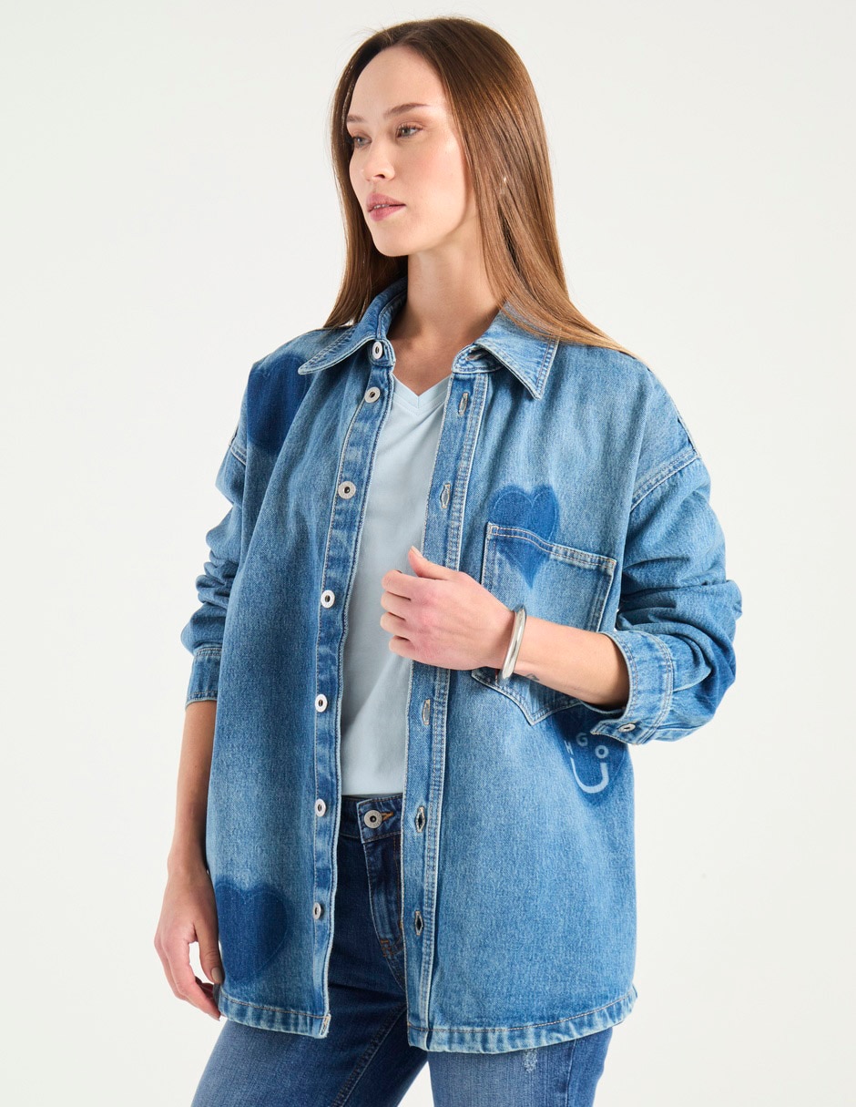 Sobrecamisa de algodón manga larga para mujer Sobrecamisa de algodón manga larga para mujer