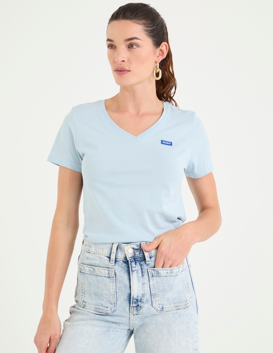 Playera manga corta cuello redondo para mujer