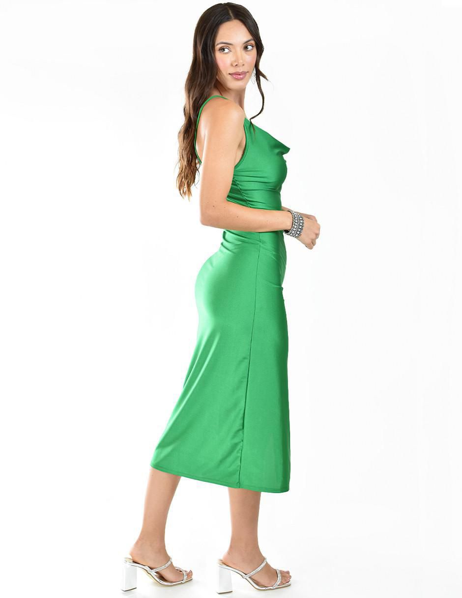 Vestido midi de fiesta escote regular 4