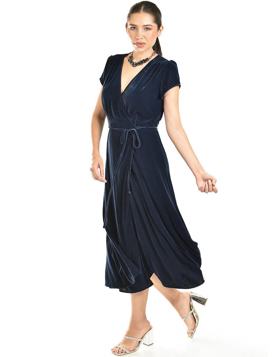 Vestido midi de fiesta escote V 2