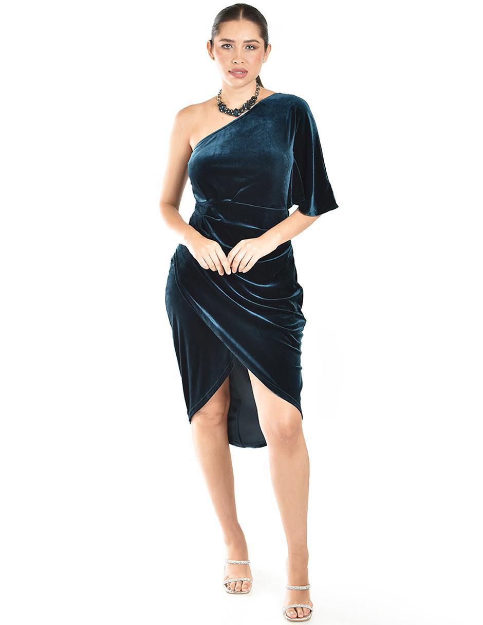 Vestido a la rodilla de fiesta escote medio