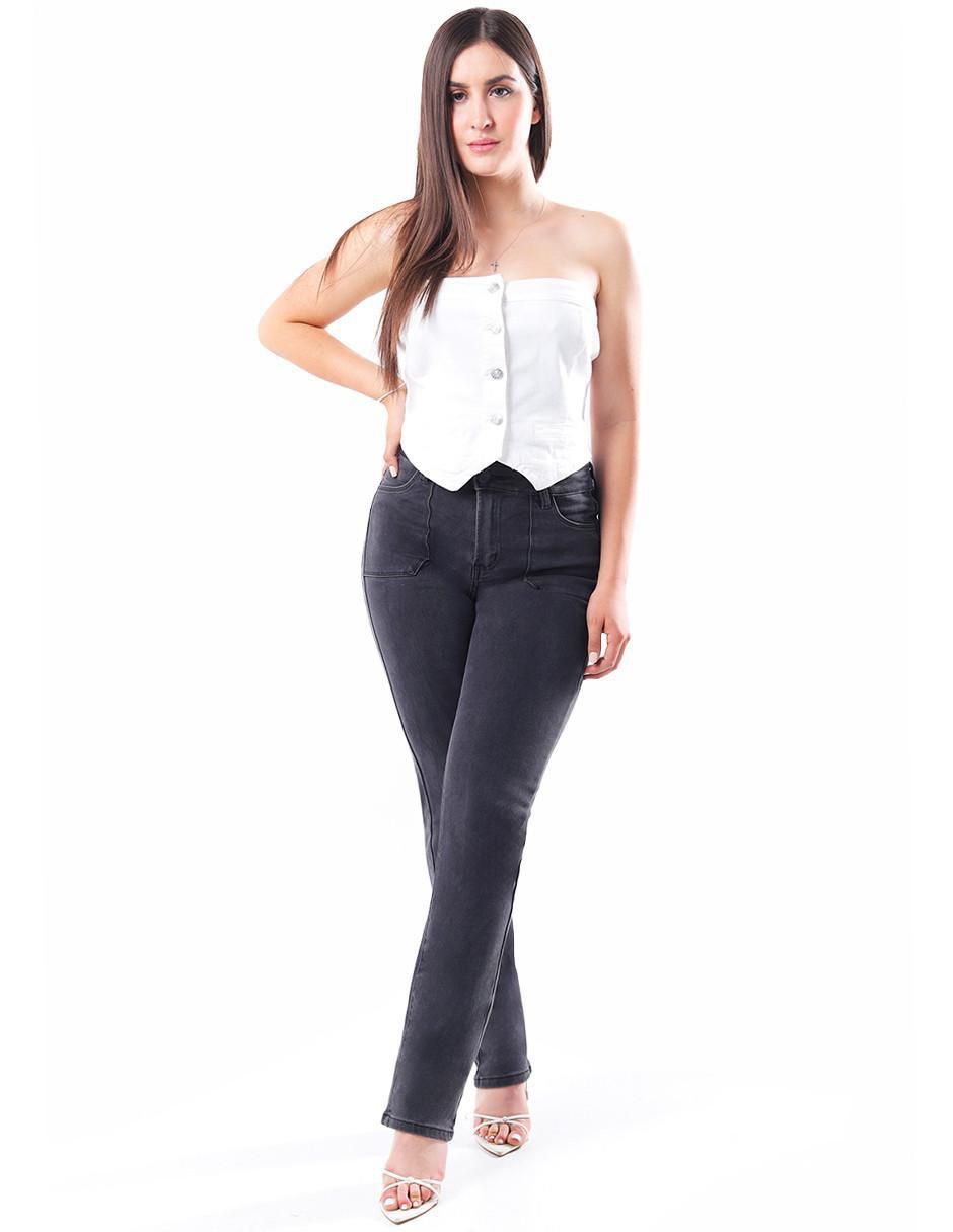 Jeans straight J-Kyr-1346-Negro para mujer 4